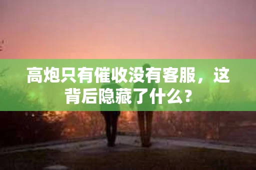 高炮只有催收没有客服，这背后隐藏了什么？