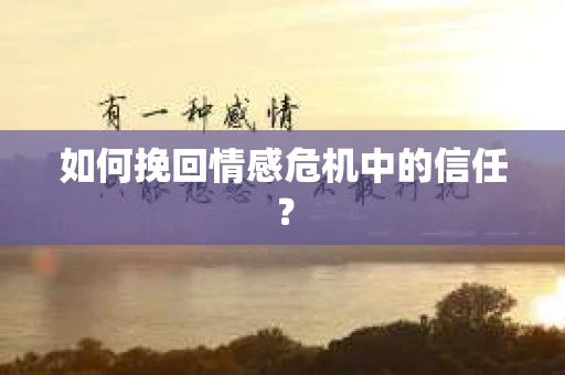 如何挽回情感危机中的信任？