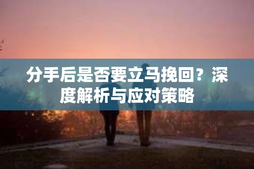 分手后是否要立马挽回？深度解析与应对策略