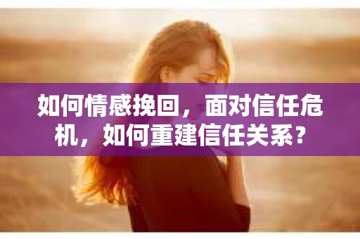 如何情感挽回，面对信任危机，如何重建信任关系？